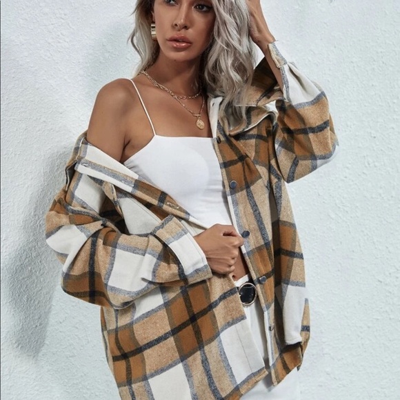 Plaid Button Down Jacket - Picture 3 of 6